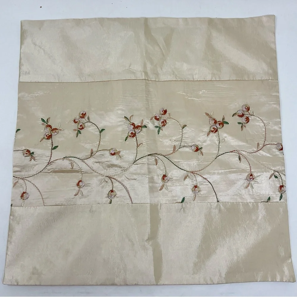 Elegant Cream Embroidered pillow cover